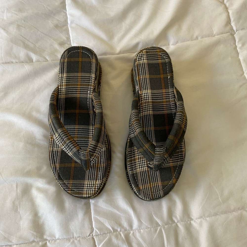 Adika Plaid Platform Sandals
